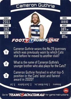2021 Team Coach AFL #91 Cameron Guthrie Back